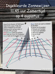 Verticale Zonnewijzer 6° naar West gedraaid